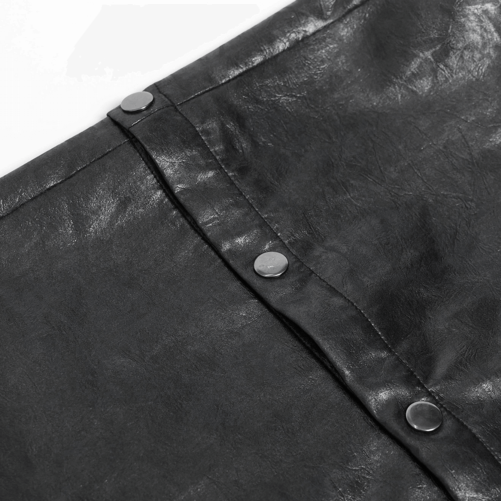 Goth Zip Pants with Detachable Chains and Wide Legs