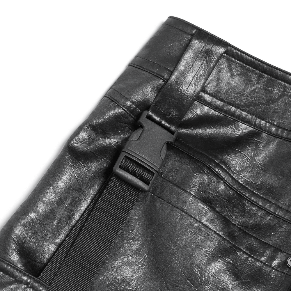 Goth Zip Pants with Detachable Chains and Wide Legs