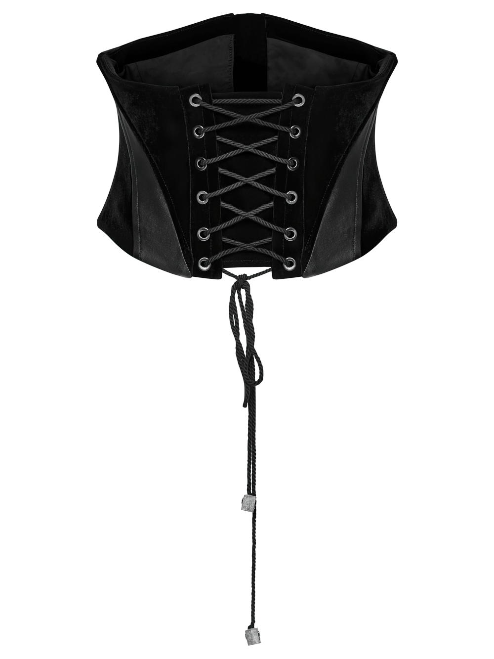 Gothic Bat Waist Corset Belt with Velvet and PU Panels