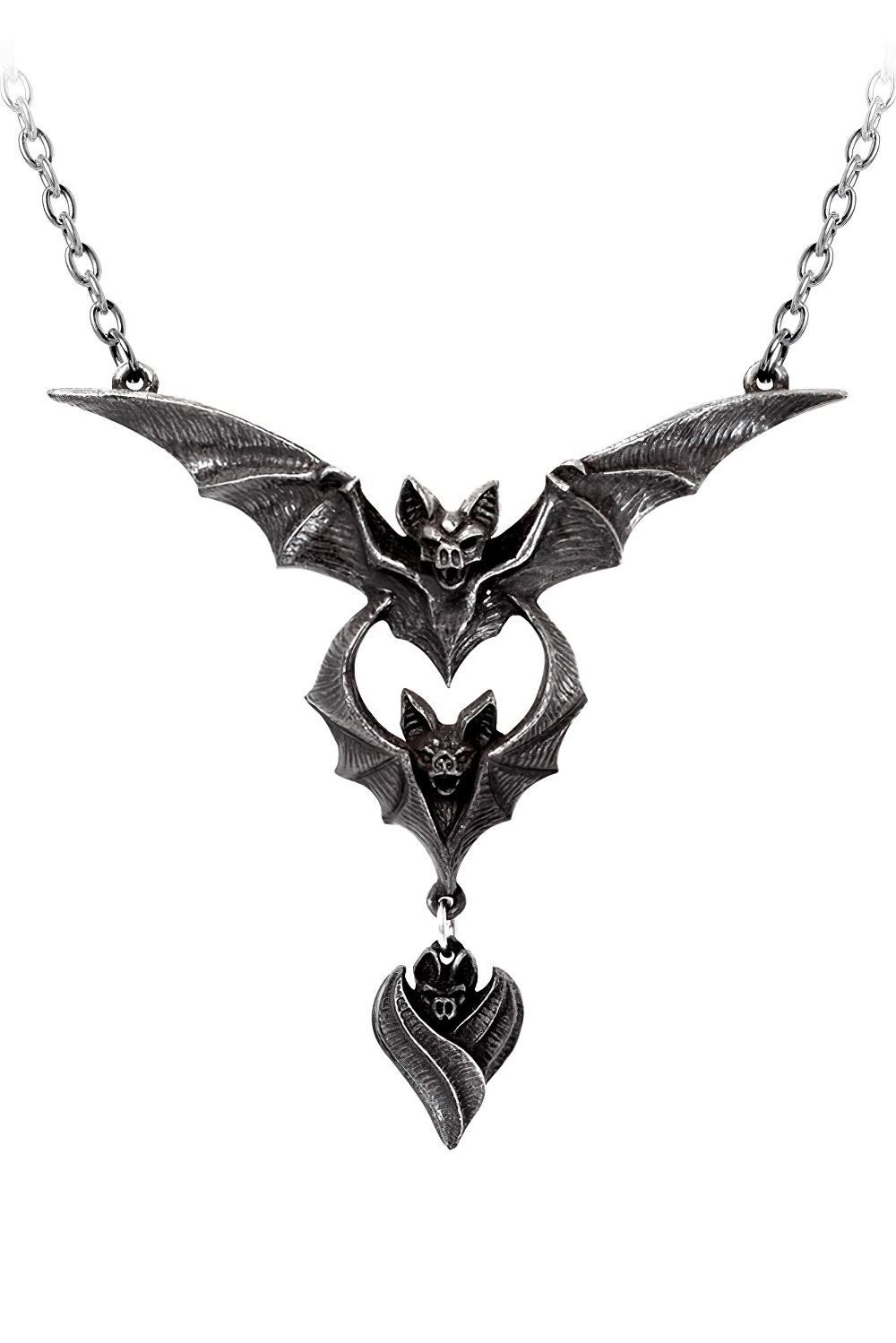 Gothic Bat Wing Necklace with Dark Evil-ution Design