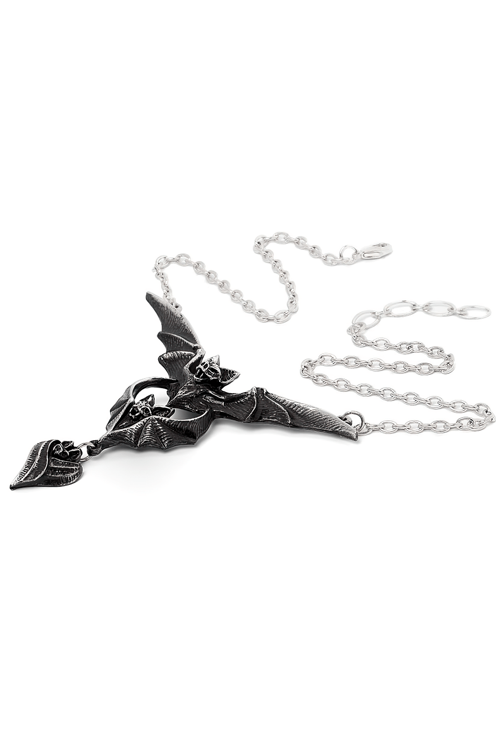 Gothic Bat Wing Necklace with Dark Evil-ution Design