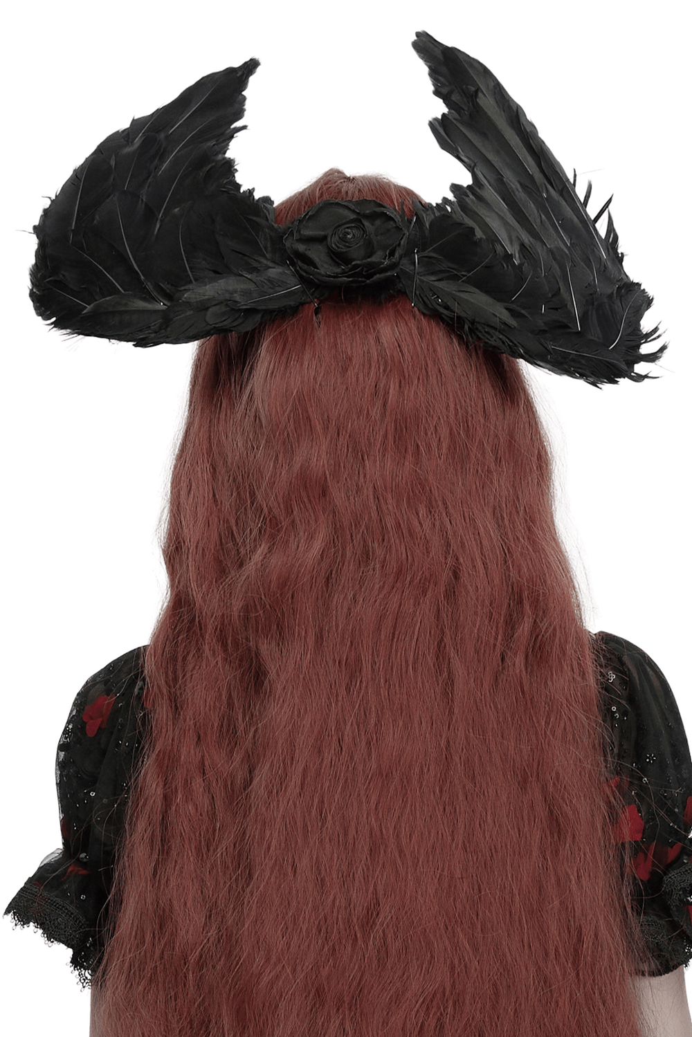 Gothic Black Angel Feather Wing Lace Headband