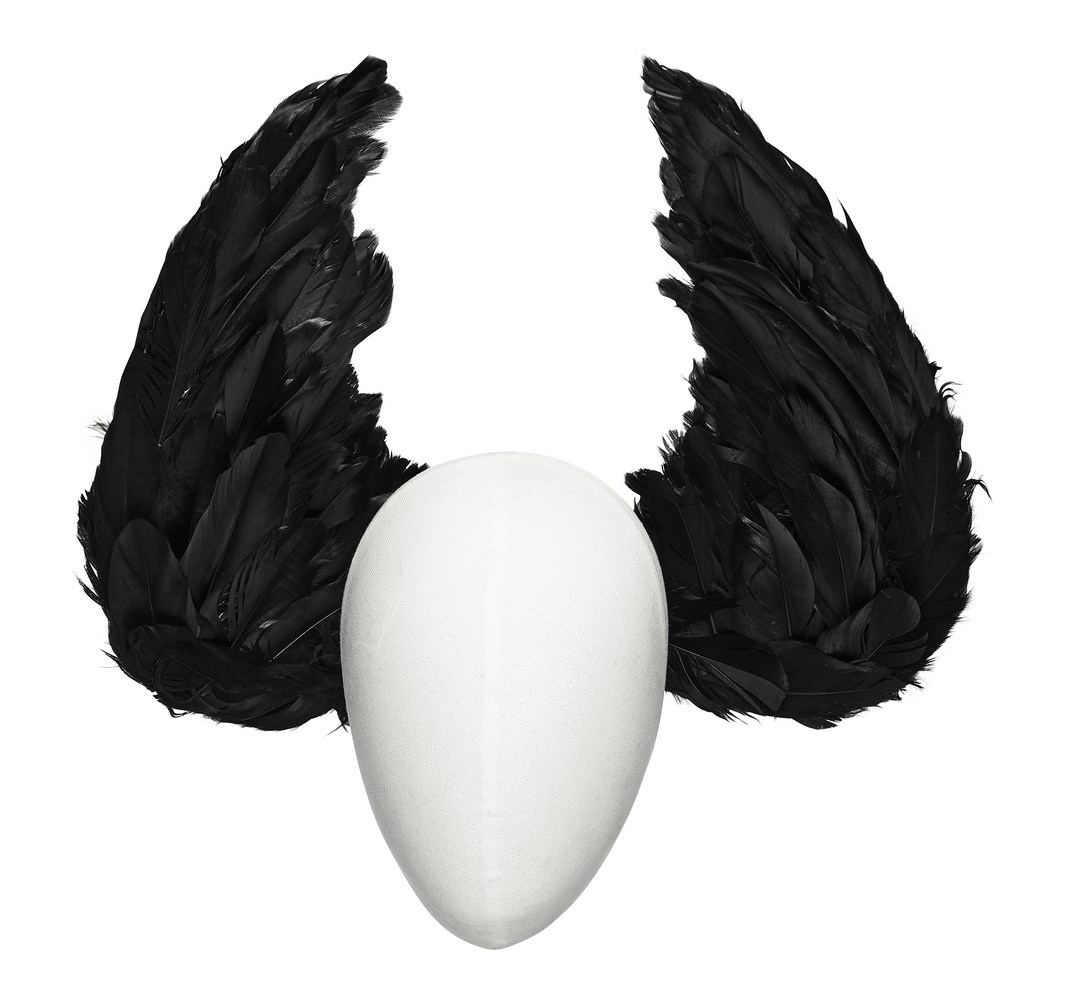 Gothic Black Angel Feather Wing Lace Headband