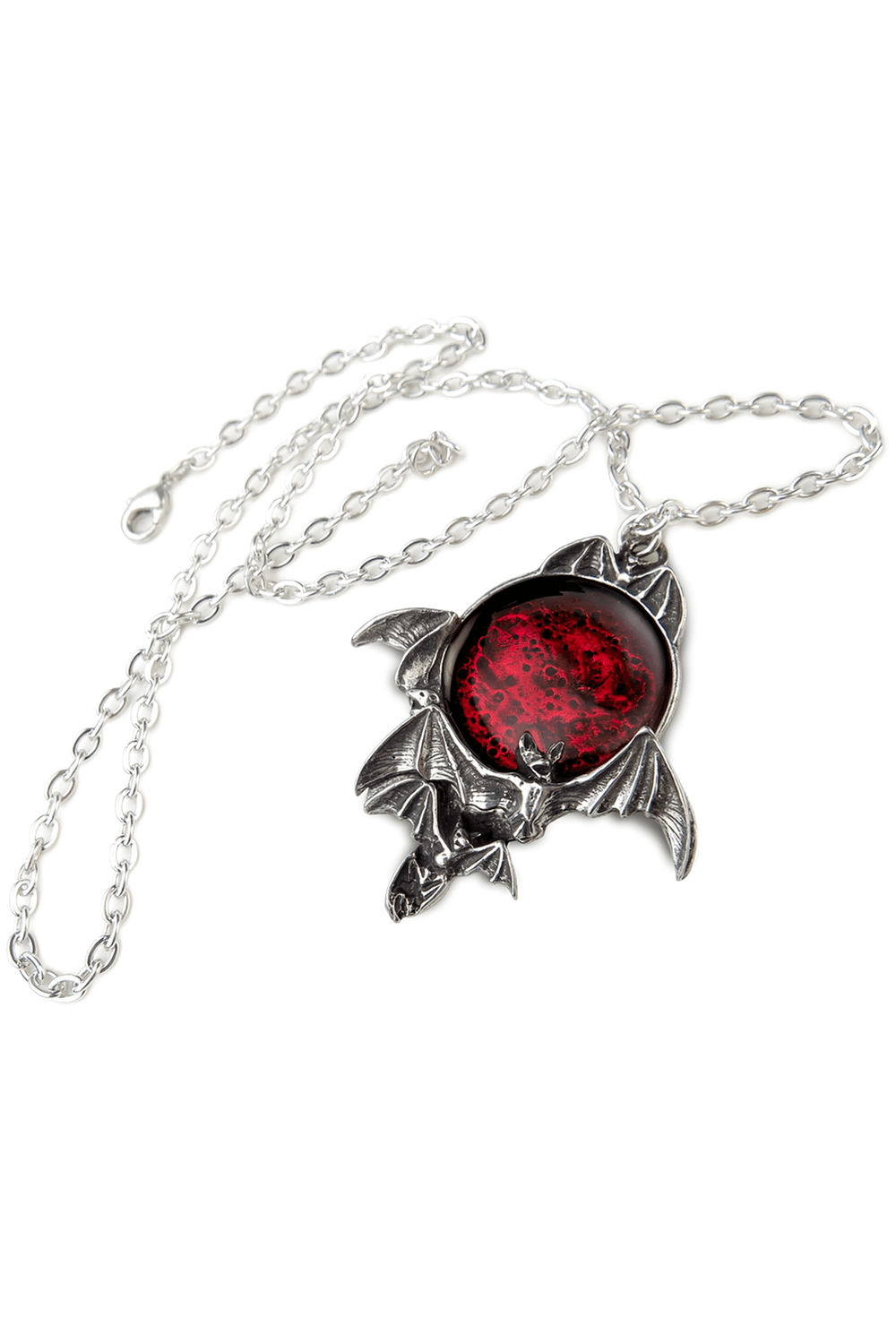 Gothic Blood Moon with Flying Bats Pendant Design