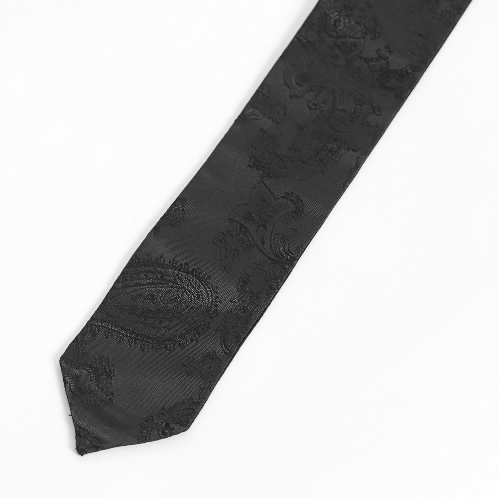 Gothic Brocade Neck Tie with Daggers and Tassel Trim