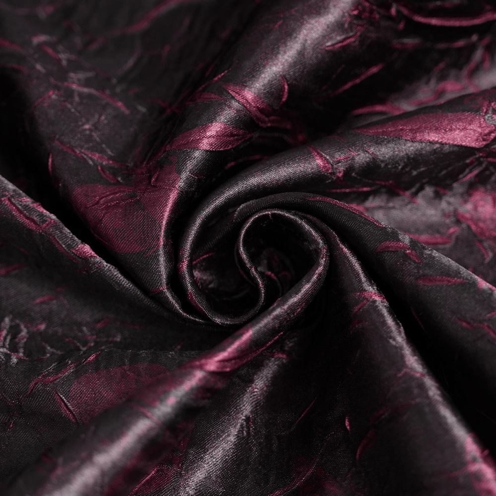 Gothic Burgundy Halter Dress with Lace Layers