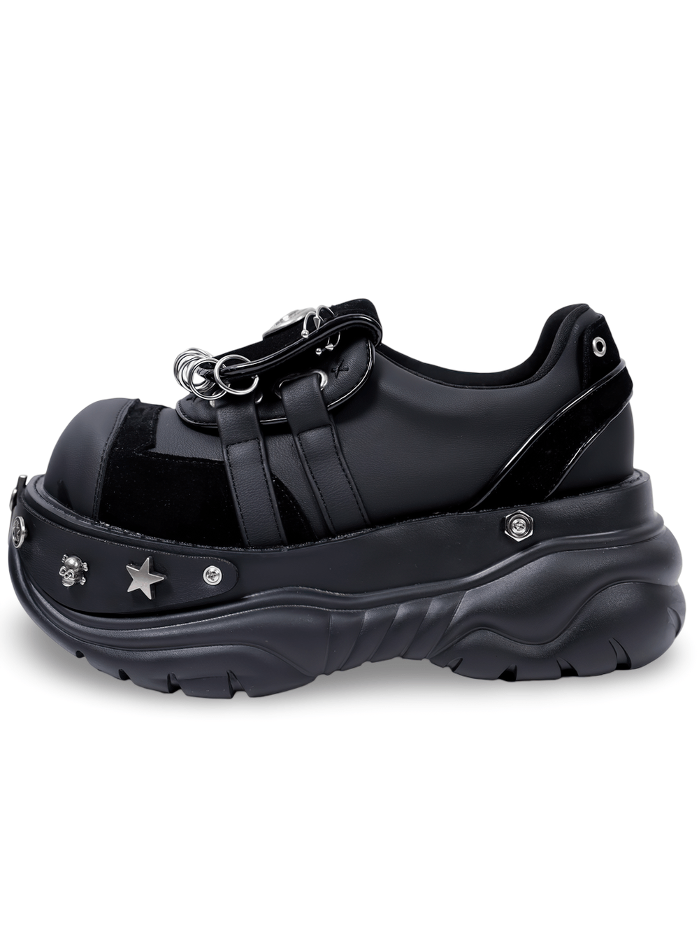 Gothic Chunky Platform Sneakers With Ring Details