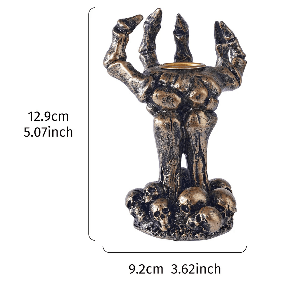 Gothic Claw Hand Skull Tealight Candle Holder
