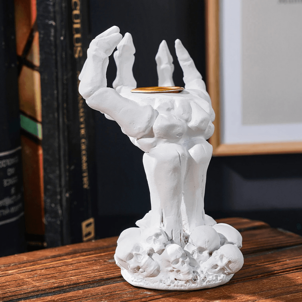 Gothic Claw Hand Skull Tealight Candle Holder
