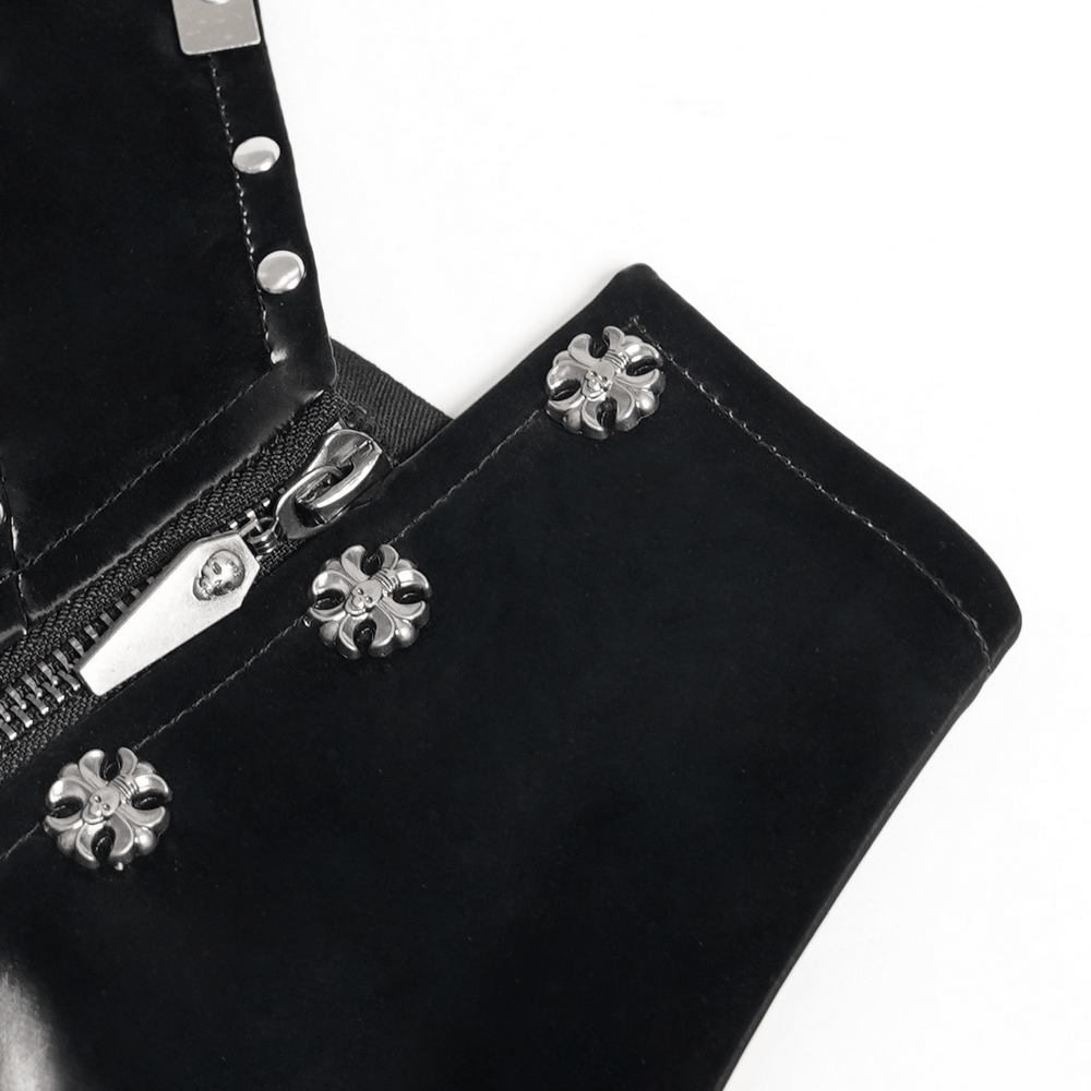 Gothic Corset Belt with Metal Cross Stud Details Trim
