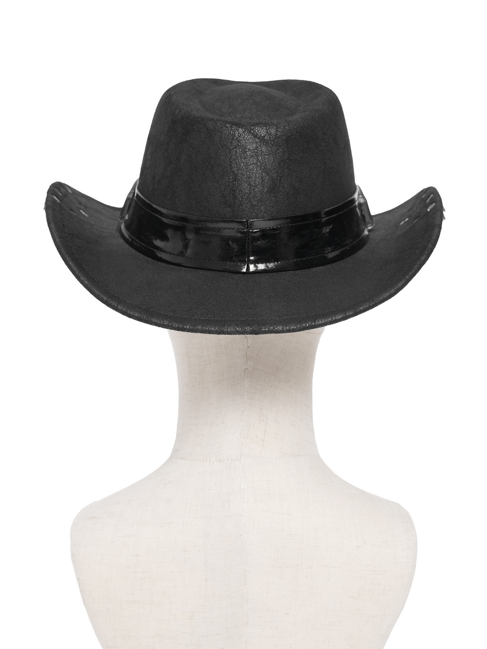 Gothic Cowboy Hat with Metal Bullets and Skull Design