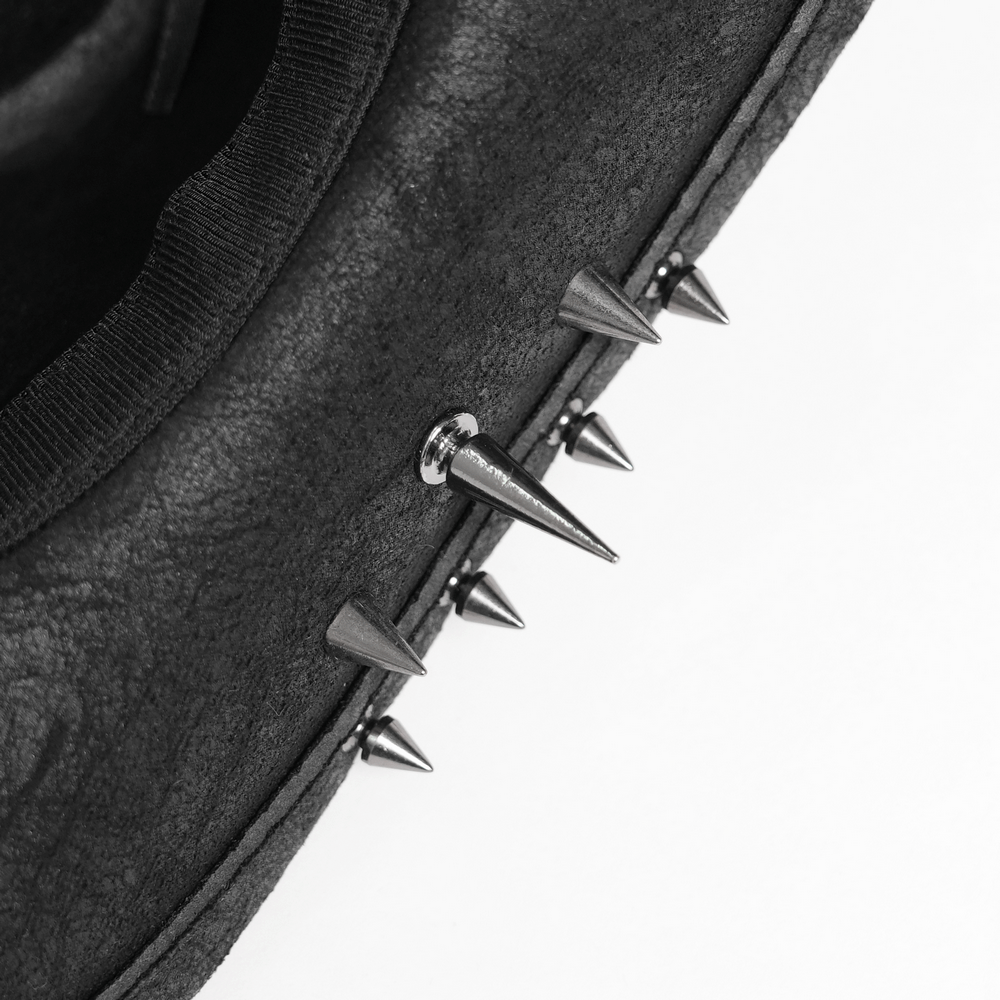 Gothic Cowboy Hat with Metal Bullets and Skull Design