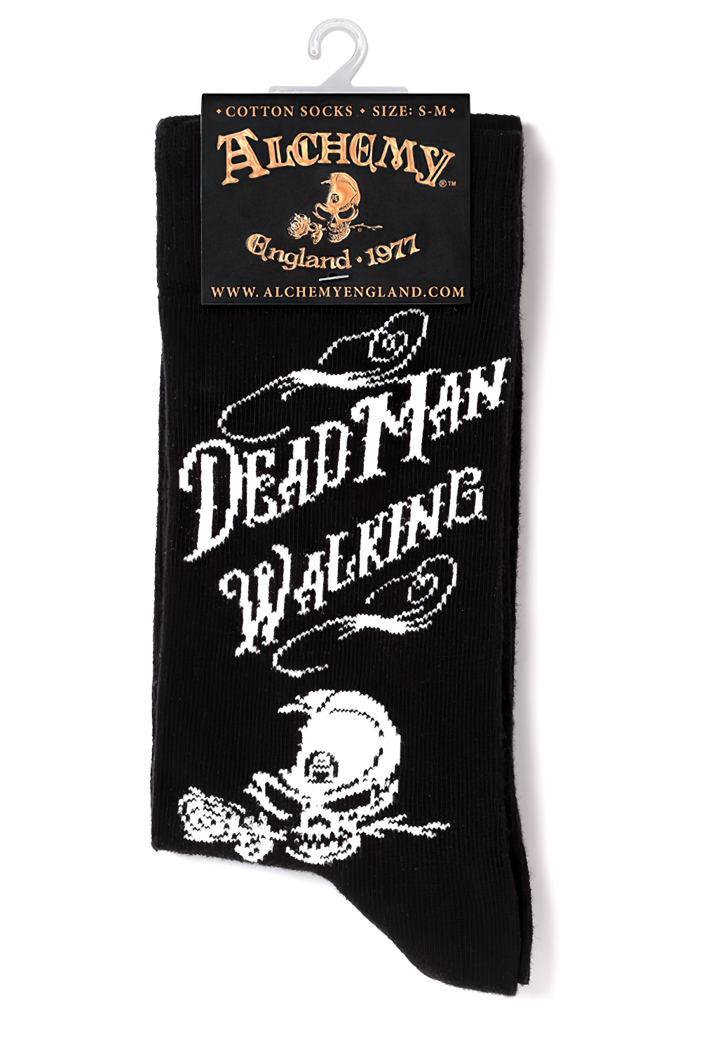 Gothic Dead Man Walking Socks with Skull and Rose