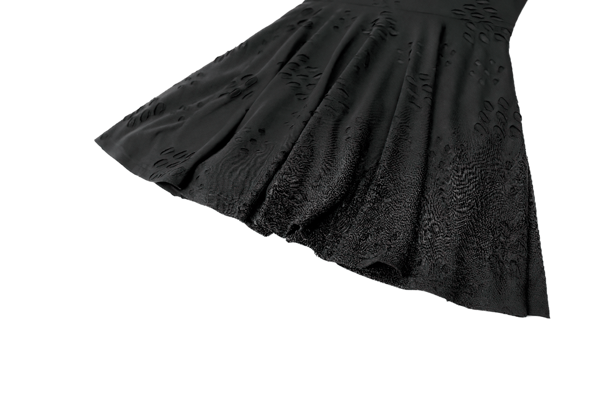 Gothic Distressed Mini Dress with Harness Straps and Rings