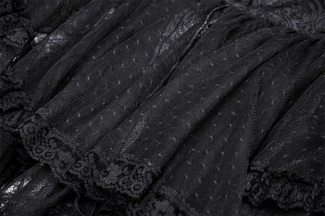 Gothic Dovetail Lace Dress with Ruffle Detailing