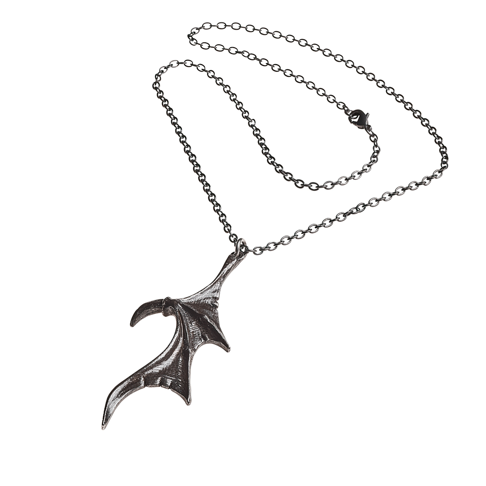 Gothic Dragon Wing Heart Pendant Set for Couples