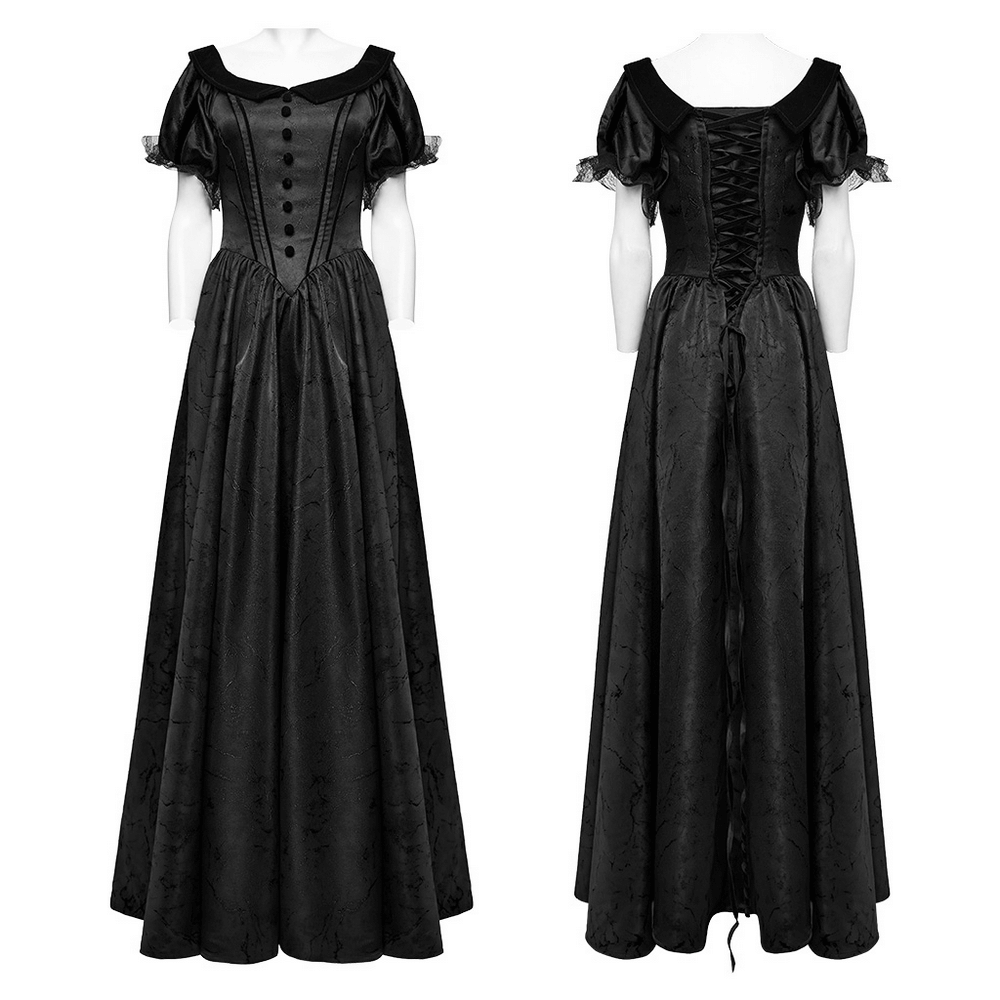 Gothic Elegant Ball Gown Off-Shoulder Jacquard Dress