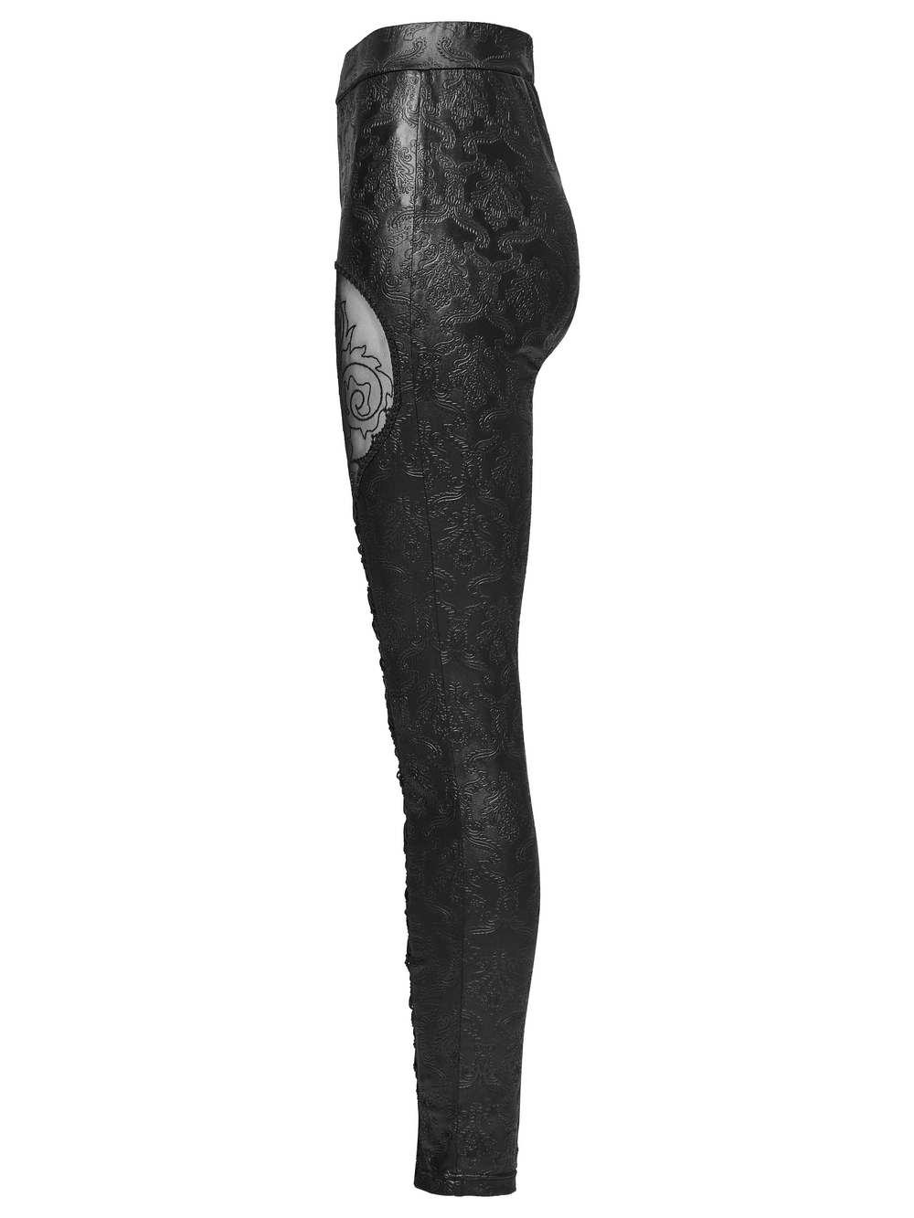 Gothic Embossed Hollow Out Leggings with Drawstrings