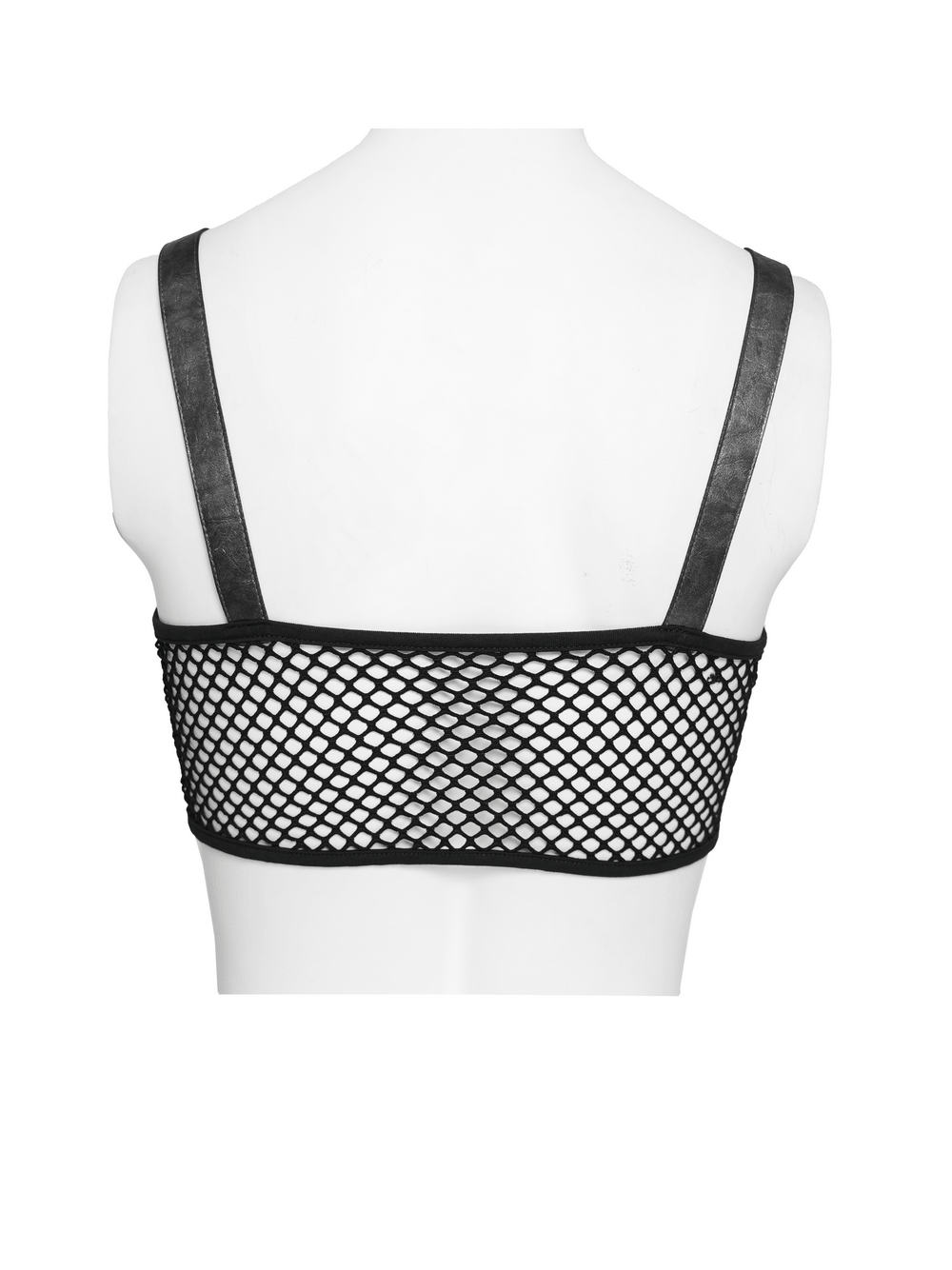 Gothic Faux Leather Lace Up Buckle Bralette Top