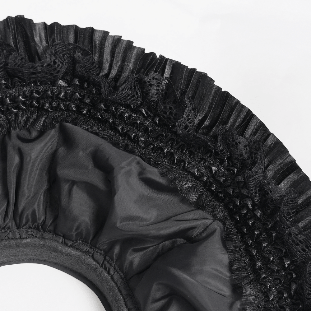 Gothic Feather Halo Bonnet Headdress for Women
