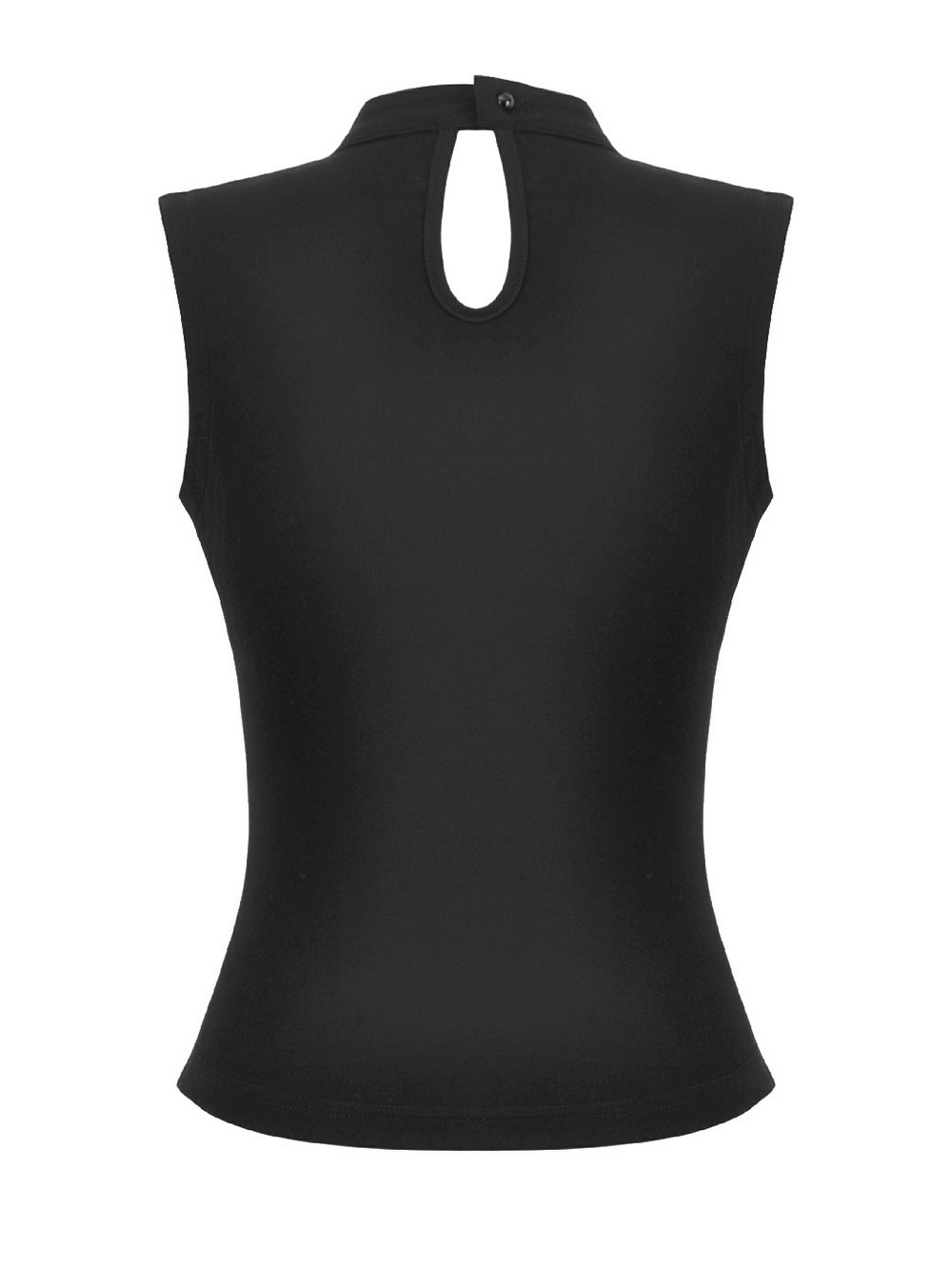 Gothic Fishnet Cutout Sleeveless Mock Neck Top