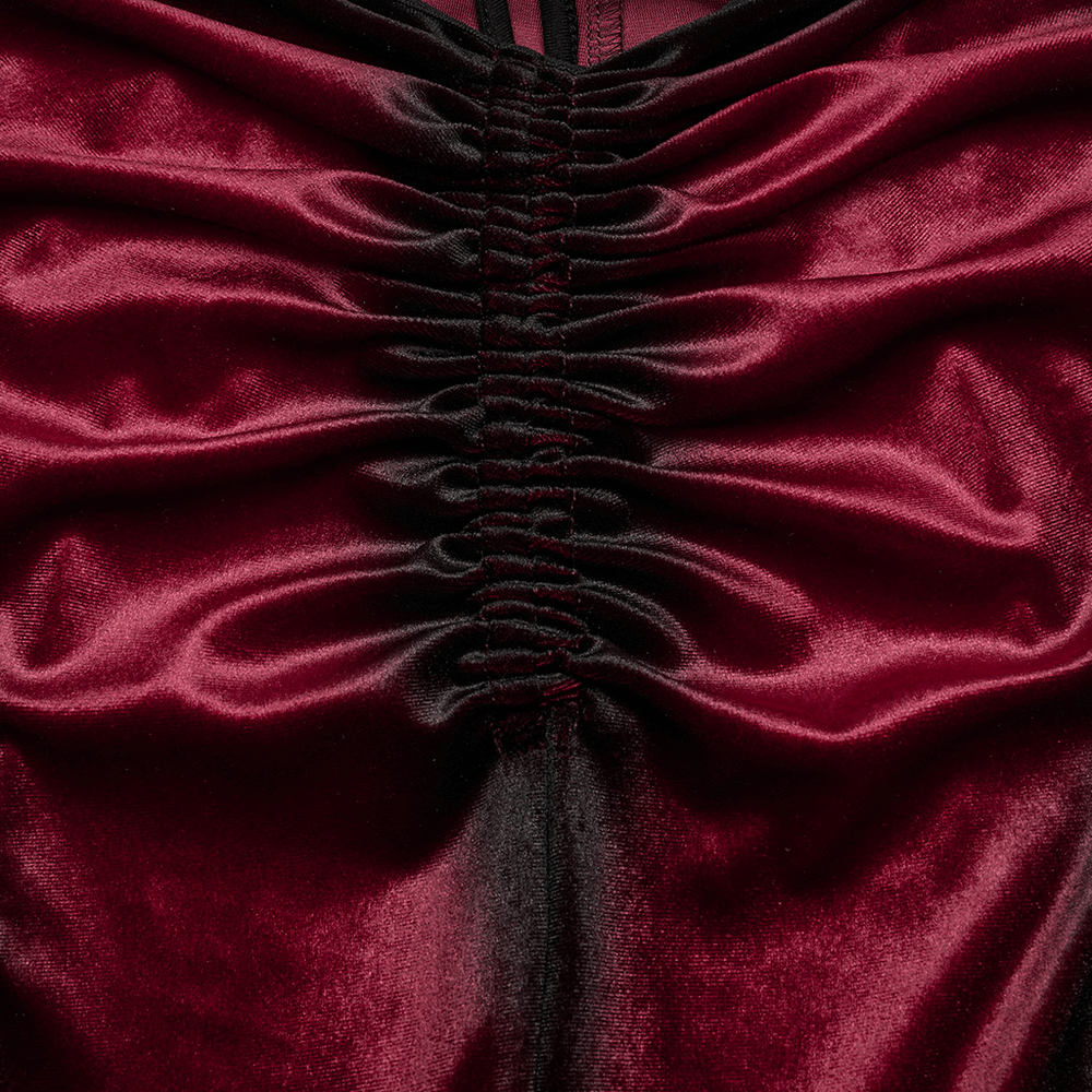 Gothic Gradient Velvet Flared Pants with Pleat Detail