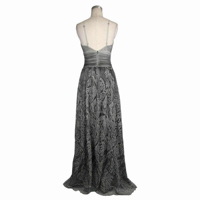 Gothic Gray Sexy Deep V Backless Dress for Women / Ladies Long Dress / Punk Fashion