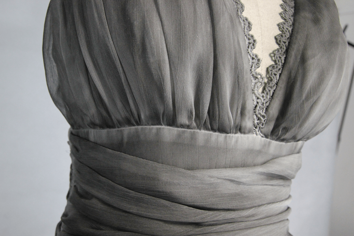 Gothic Gray Sexy Deep V Backless Dress for Women / Ladies Long Dress / Punk Fashion