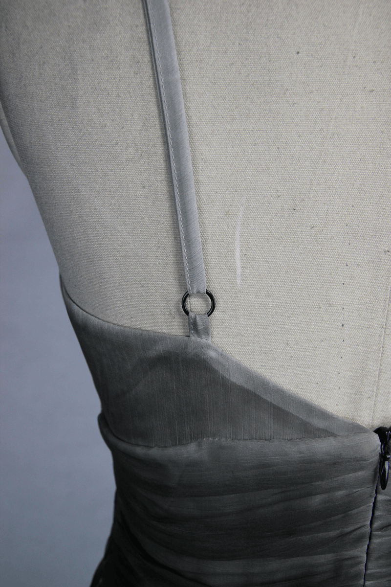 Gothic Gray Sexy Deep V Backless Dress for Women / Ladies Long Dress / Punk Fashion