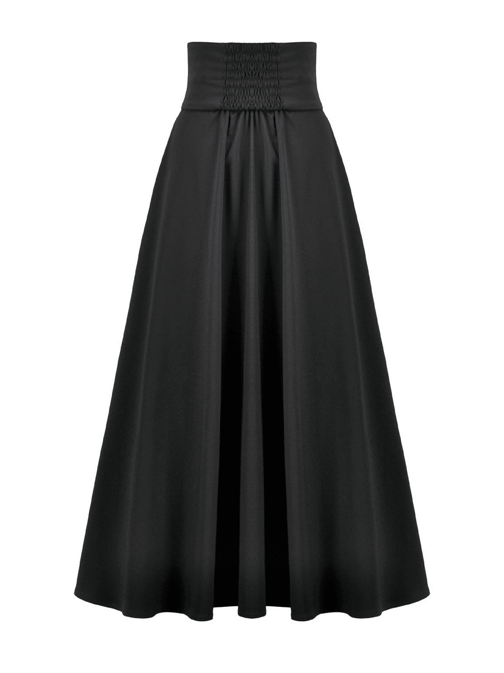 Gothic High Waist Maxi Skirt with Lace Panels