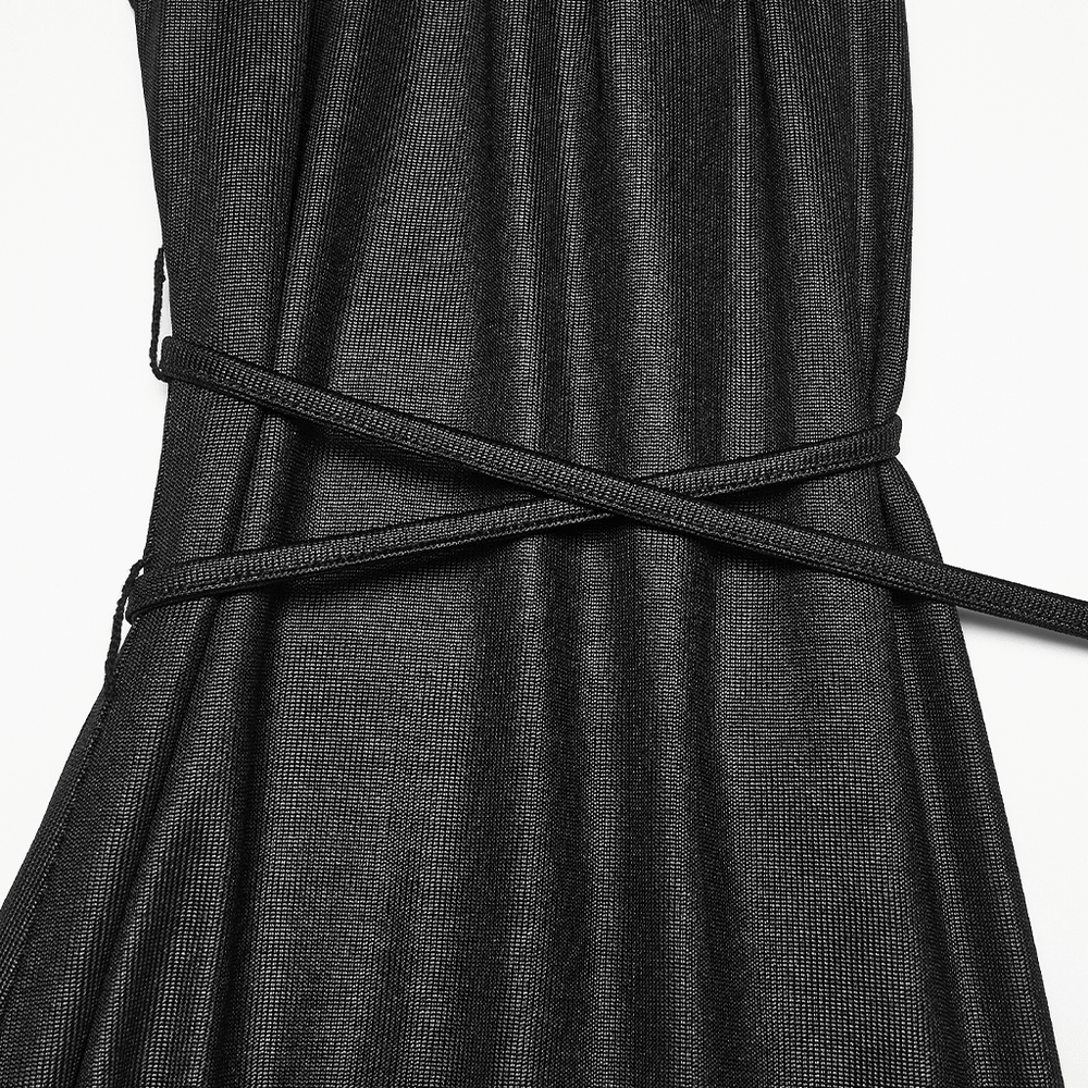Gothic Hooded Asymmetric Mesh Dress for Women
