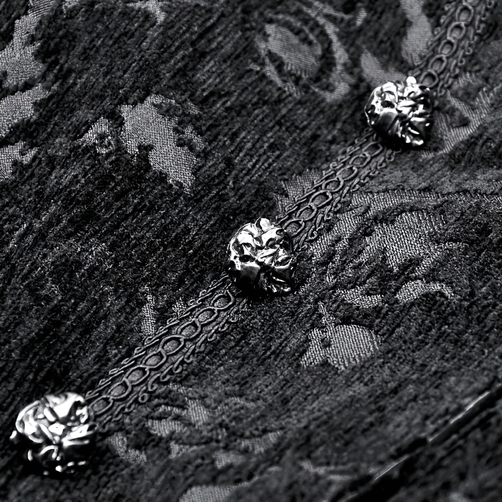 US SALE of Gothic Jacket with Lace Details and Statement Buttons