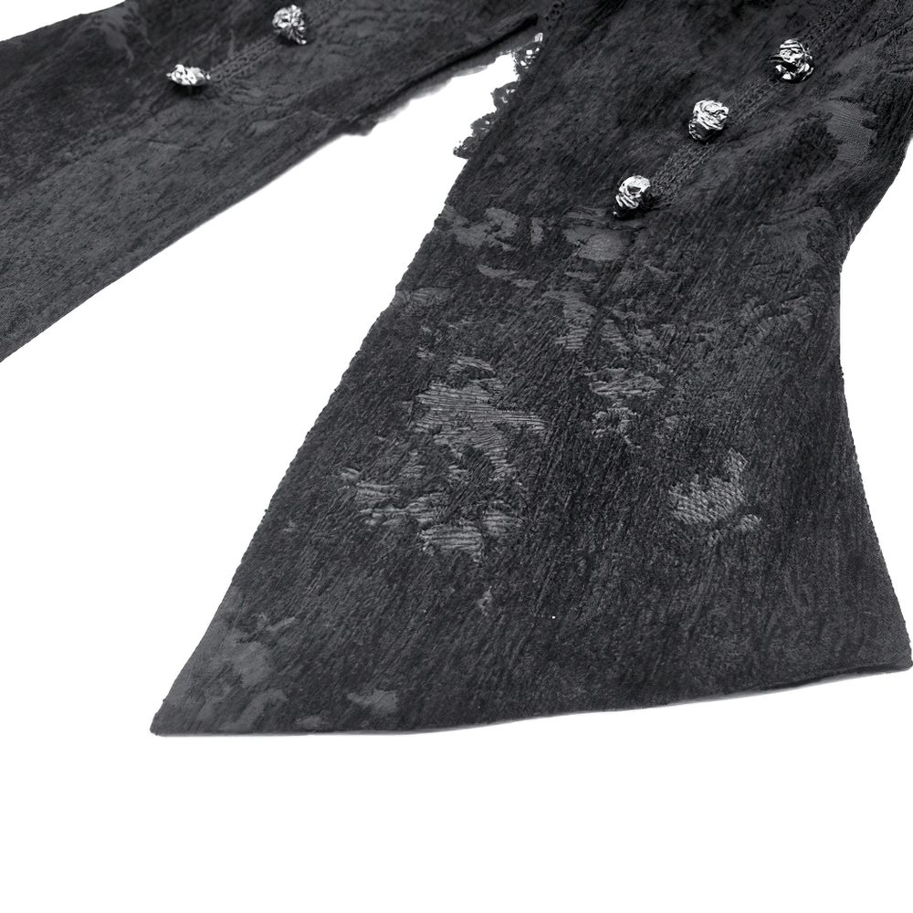 US SALE of Gothic Jacket with Lace Details and Statement Buttons