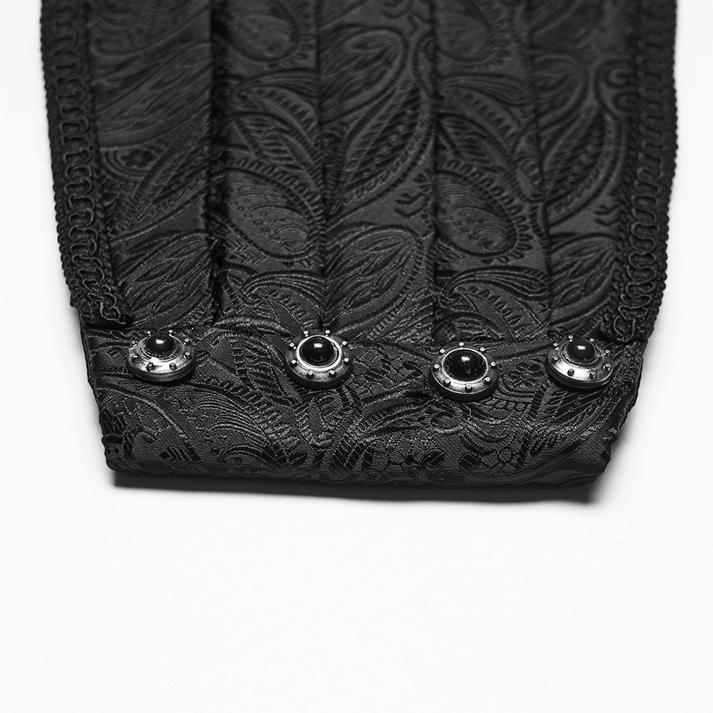 Gothic Jacquard Waist Belt with Pleated Front