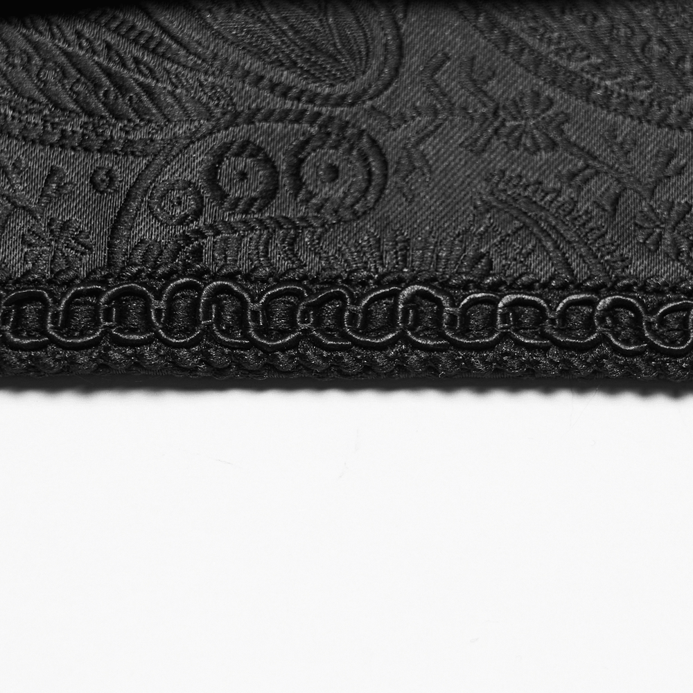 Gothic Jacquard Waist Belt with Pleated Front