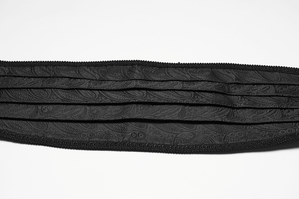 Gothic Jacquard Waist Belt with Pleated Front