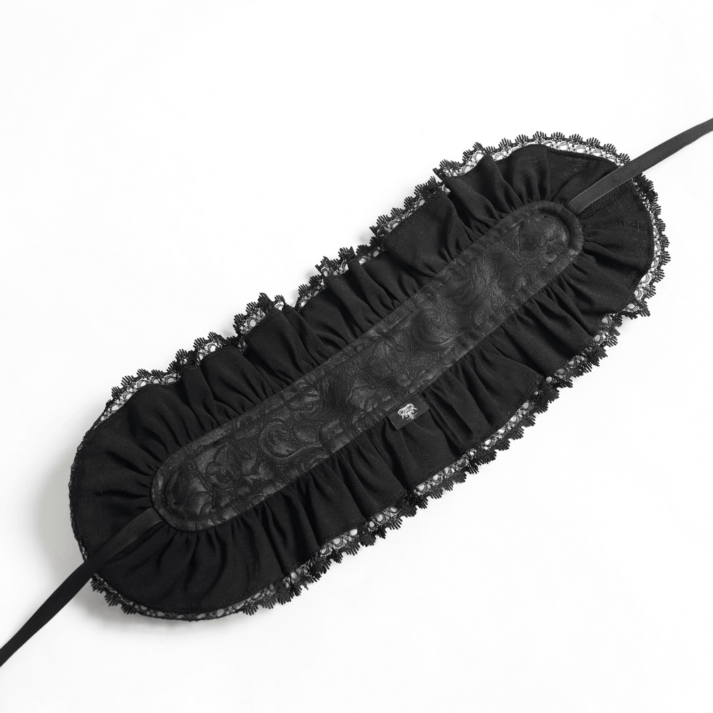 Gothic Lace Bonnet Headpiece with Rose Details