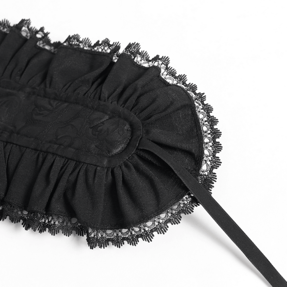 Gothic Lace Bonnet Headpiece with Rose Details