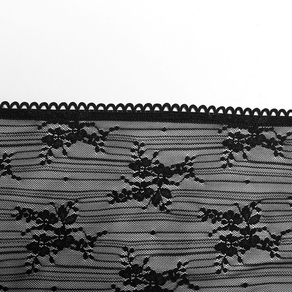 Gothic Lace Cape with Drawstring and Irregular Hem Detail