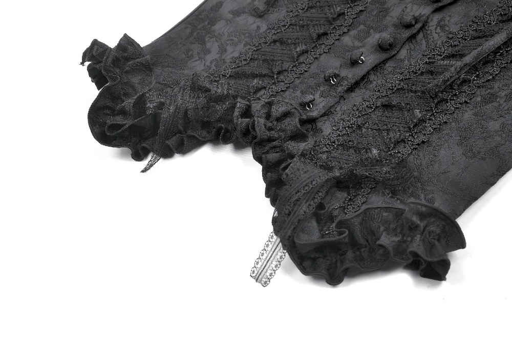 Gothic Lace Corset Top with Adjustable Ribbon Straps