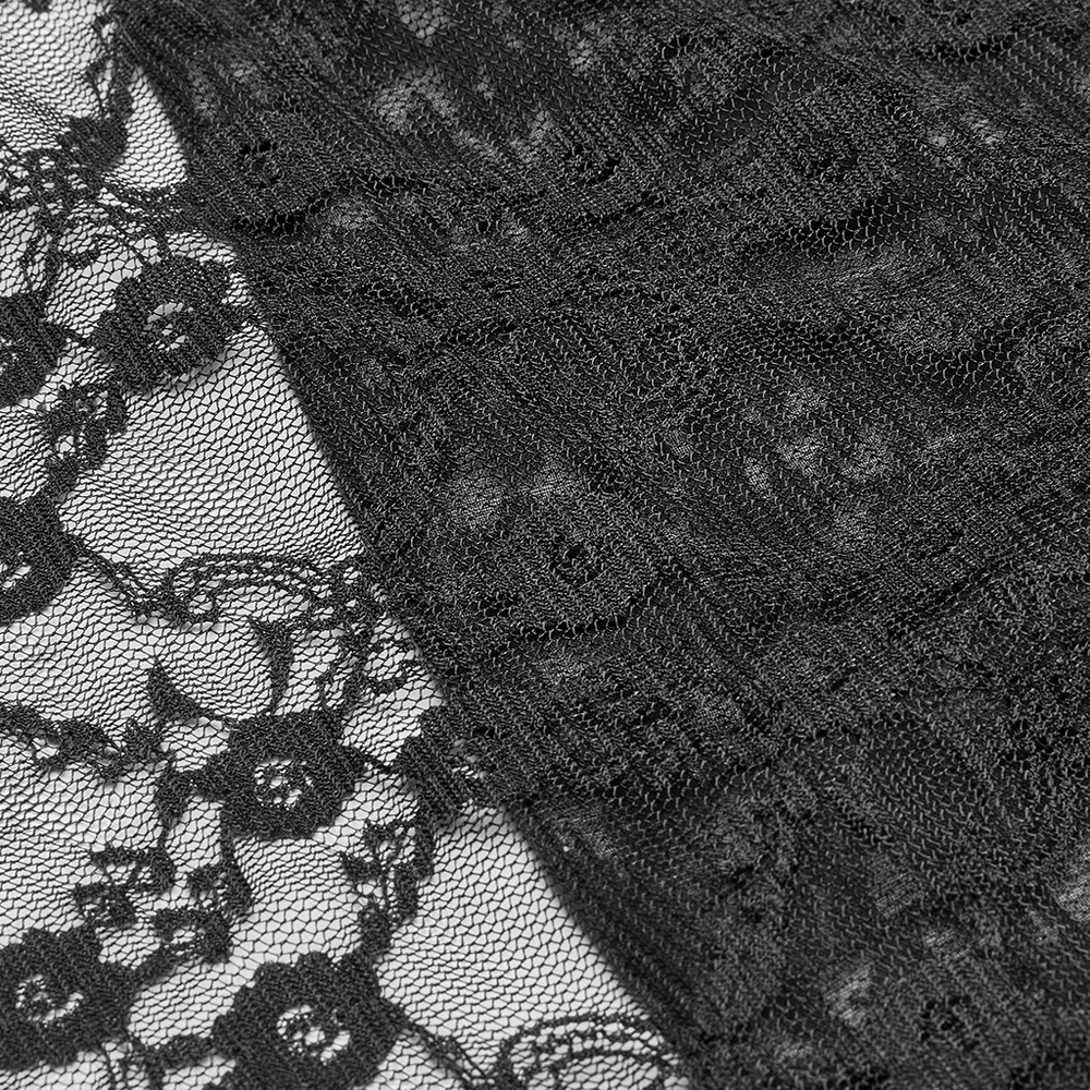 Gothic Lace Dress with Off-Shoulder and Lantern Sleeves