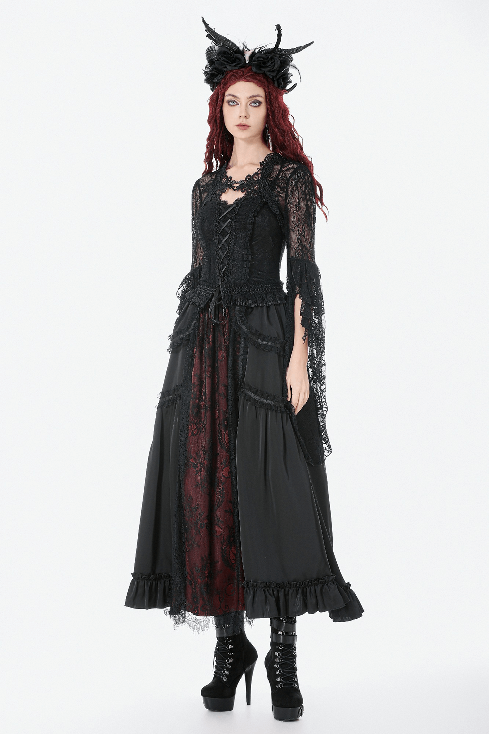 Gothic Lace Shrug Bolero with Dramatic Bell Sleeves