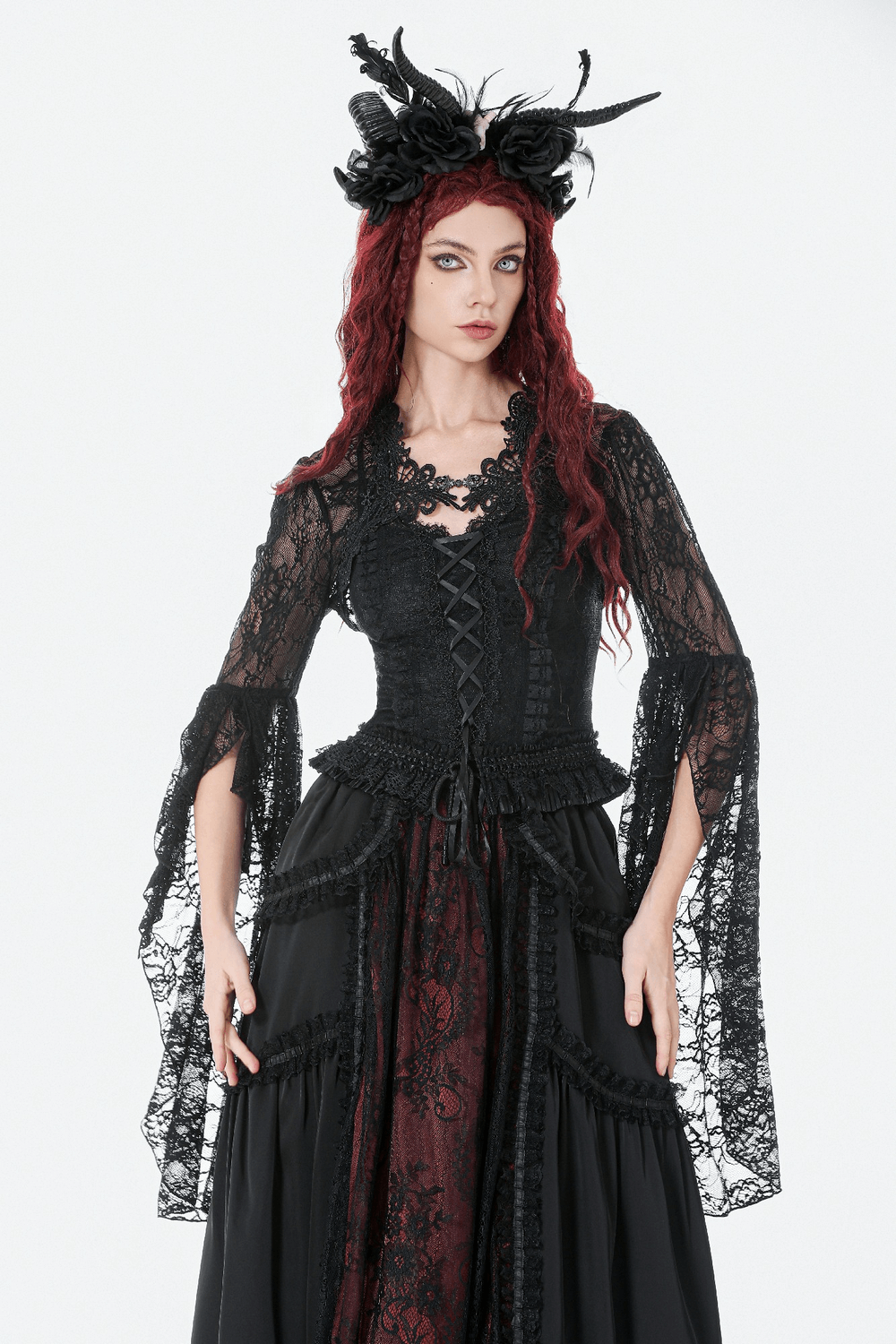 Gothic Lace Shrug Bolero with Dramatic Bell Sleeves
