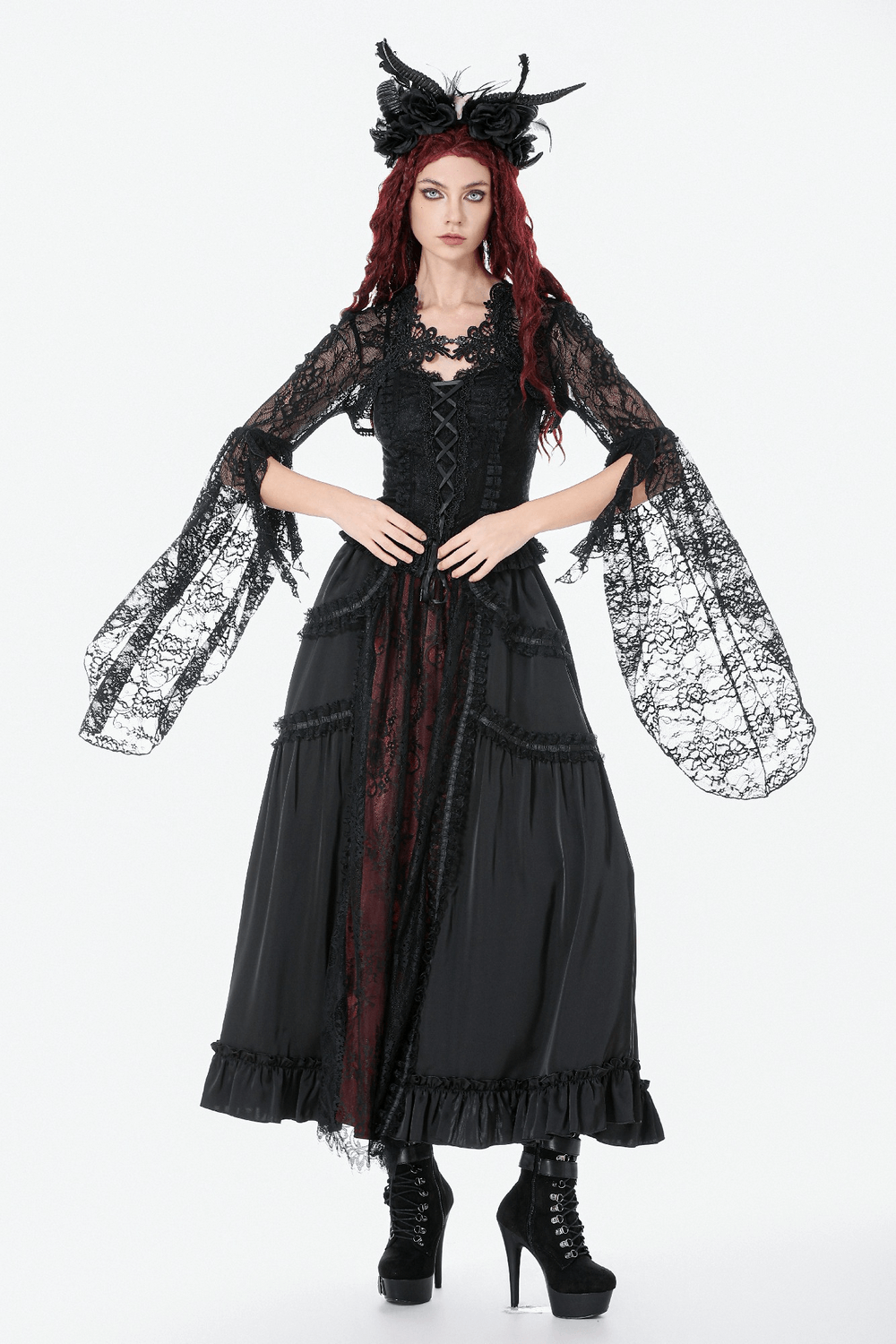 Gothic Lace Shrug Bolero with Dramatic Bell Sleeves