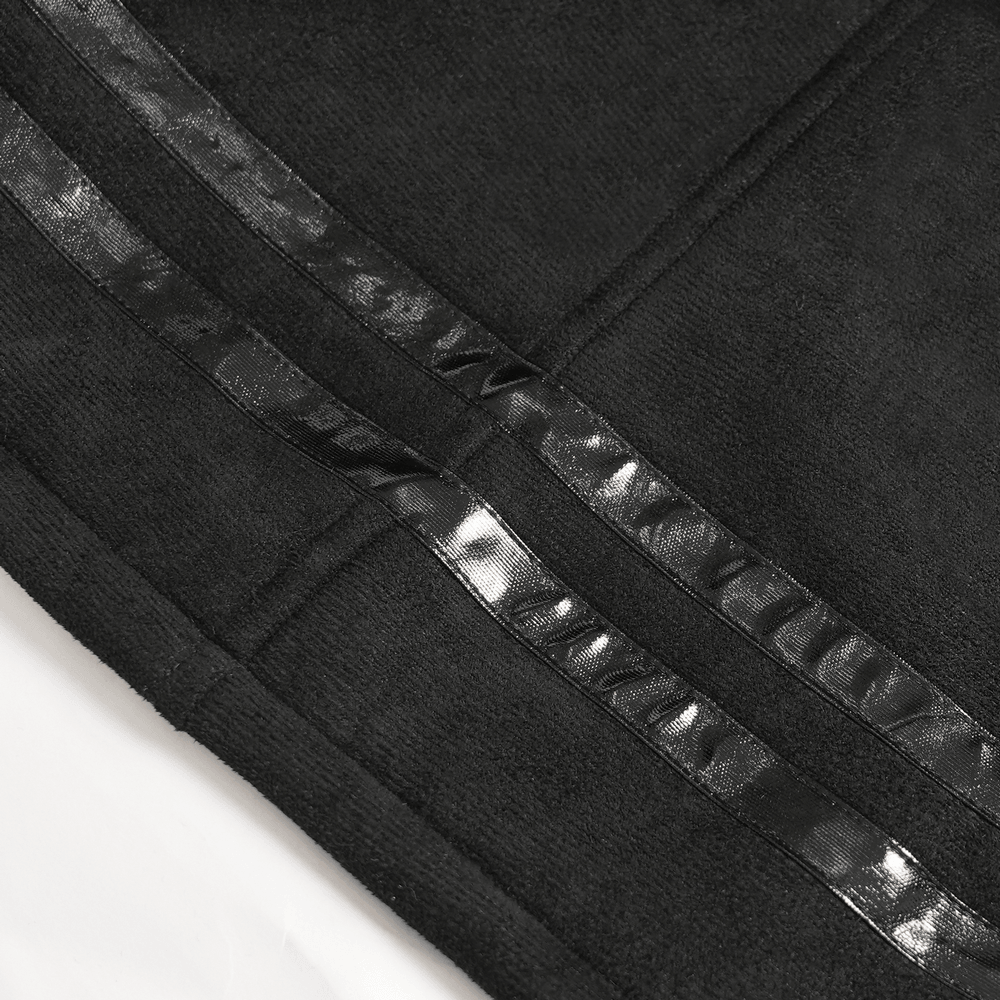 Gothic Military Coat with Chains and Spiked Shoulders