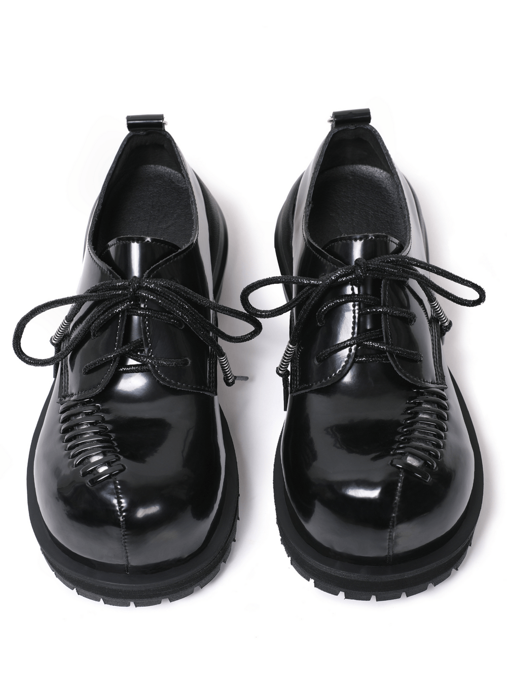Gothic Platform Derby Shoes with Metal Toe Detail