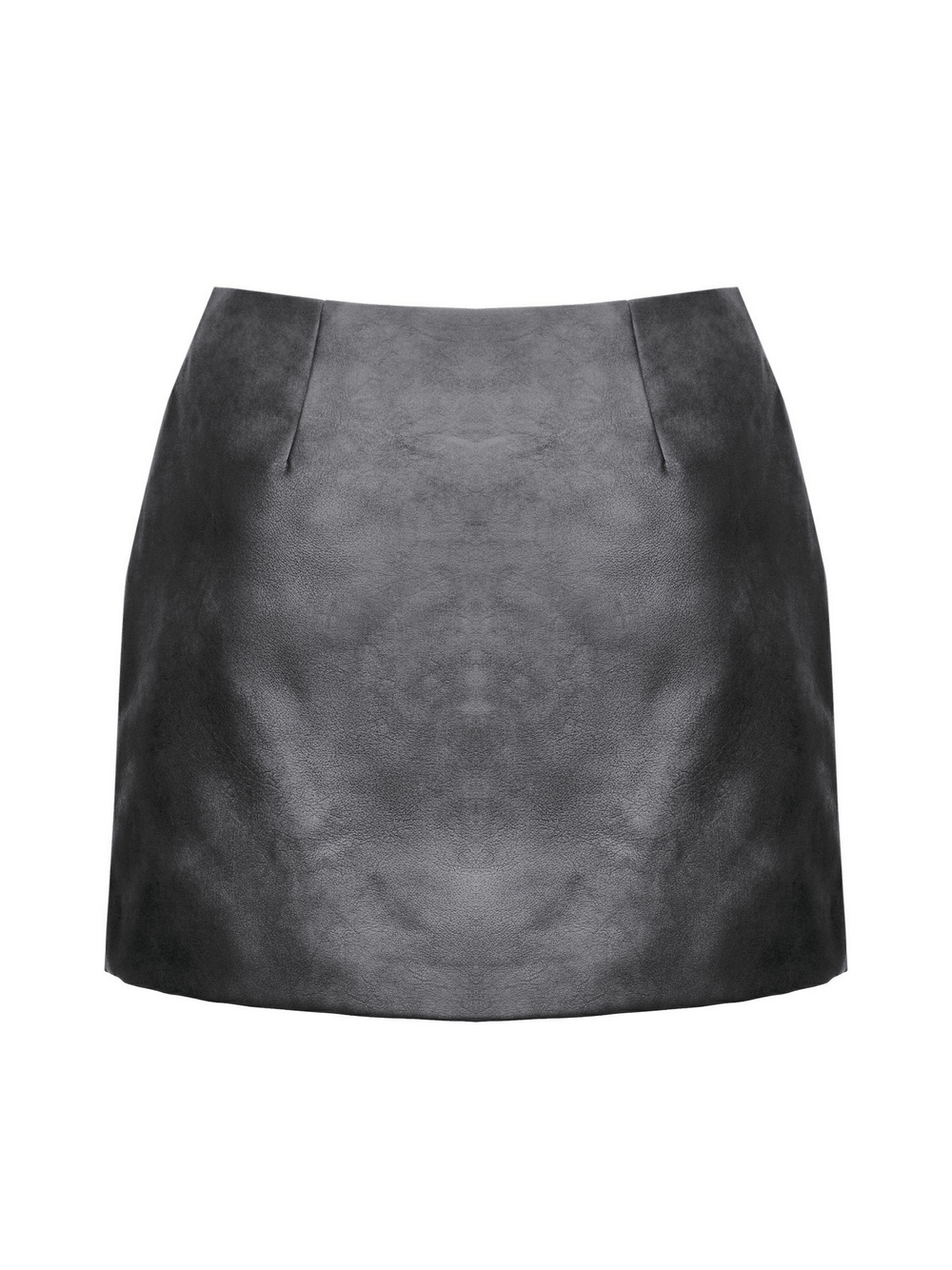 Gothic Punk Black Faux Leather Mini Skirt with Belts