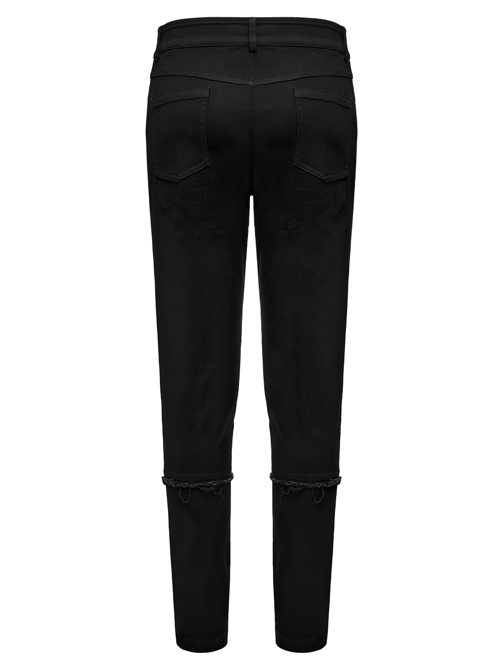 Gothic Punk Distressed Tapered Pants with Eyelet Straps