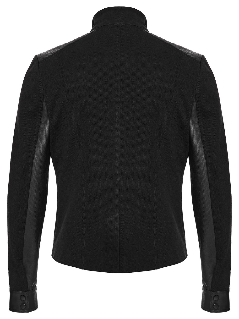 Gothic Punk Jacket with Coffin Panel and Leather Accents