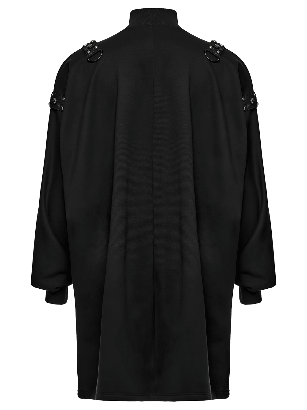 Gothic Punk Long Cardigan With Studded Straps